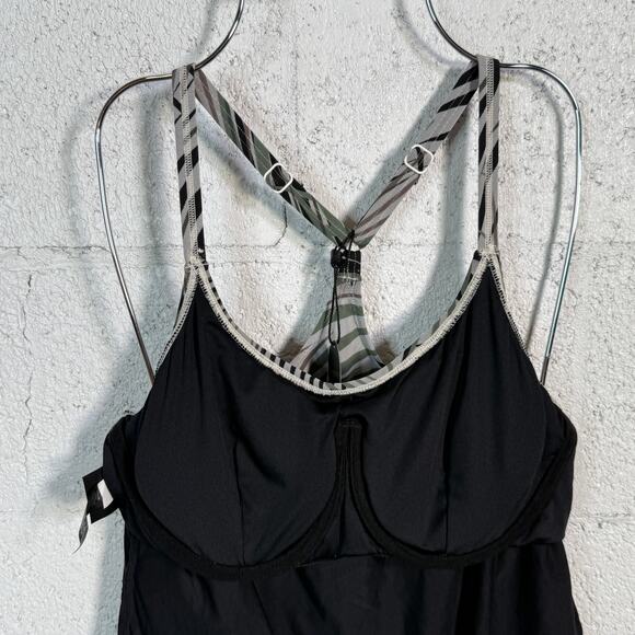 Coco Reef Palm print Bra Sized Tankini Swim Top, green 32DD MSRP $94 - Picture 8 of 10